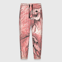 Брюки на резинке мужские Черепа лошадей - эскиз, цвет: 3D-принт