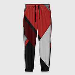 Брюки на резинке мужские Color black red grey, цвет: 3D-принт