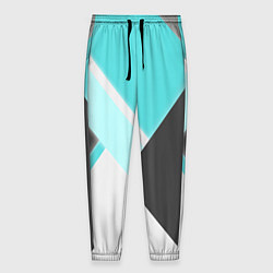 Брюки на резинке мужские Color black blue, цвет: 3D-принт