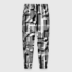 Брюки на резинке мужские Серый объёмный эффект, цвет: 3D-принт