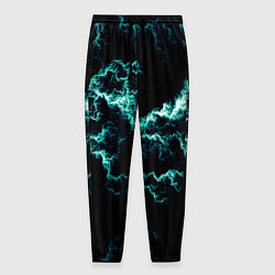 Брюки на резинке мужские Lightning light blue glow, цвет: 3D-принт