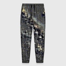 Брюки на резинке мужские Тёмный серый абстракция звёзды, цвет: 3D-принт