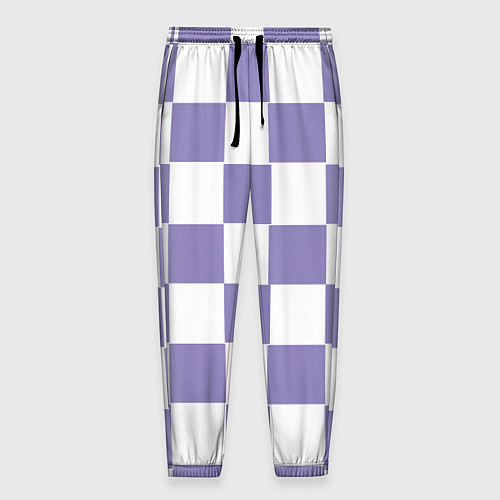 Мужские брюки Квадраты фиолетовые / 3D-принт – фото 1