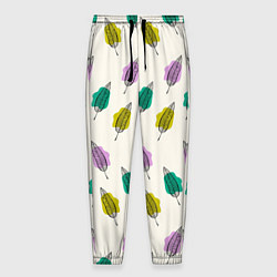 Брюки на резинке мужские Листья на пятнах, цвет: 3D-принт