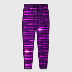 Брюки на резинке мужские Цветные светящиеся полосы, цвет: 3D-принт