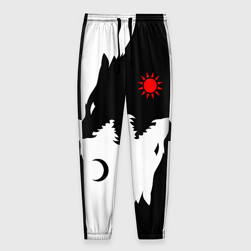 Мужские брюки Инь янь волки / 3D-принт – фото 1
