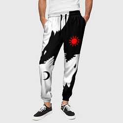 Брюки на резинке мужские Инь янь волки, цвет: 3D-принт — фото 2