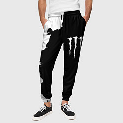 Брюки на резинке мужские Monster energy краски белые, цвет: 3D-принт — фото 2