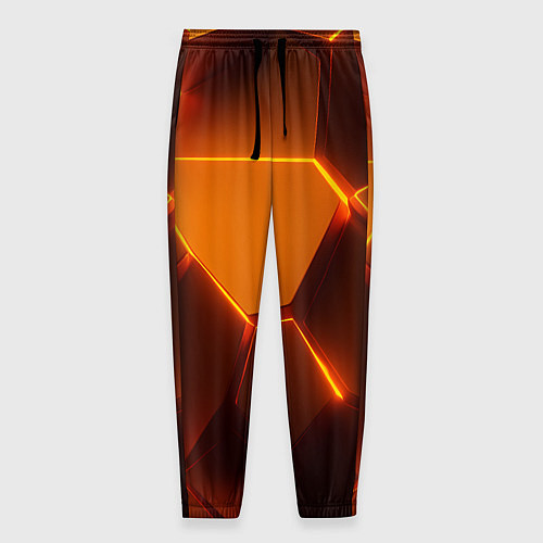Мужские брюки Оранжевые объемные пластины / 3D-принт – фото 1
