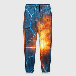 Брюки на резинке мужские Взрыв из объемных плит, цвет: 3D-принт