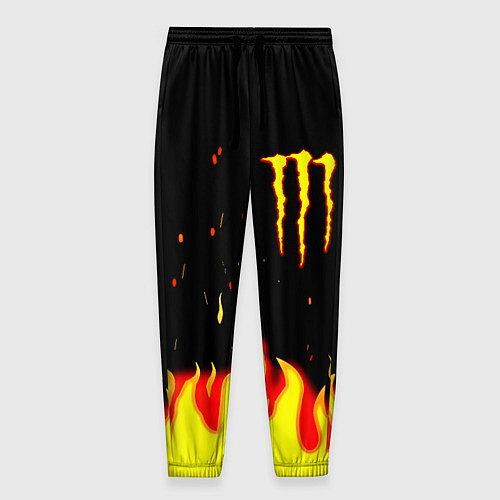 Мужские брюки Monster energy fire steel / 3D-принт – фото 1