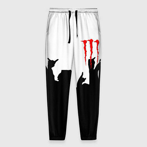 Мужские брюки Monster energy rock black / 3D-принт – фото 1