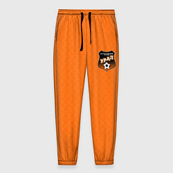 Брюки на резинке мужские ФК Урал - текстура оранжевая, цвет: 3D-принт