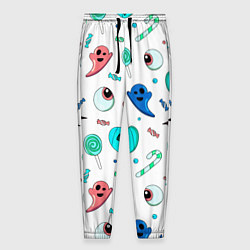 Брюки на резинке мужские Halloween light blue pumpkin, цвет: 3D-принт