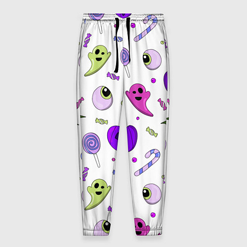 Мужские брюки Halloween purple pumpkin pattern / 3D-принт – фото 1