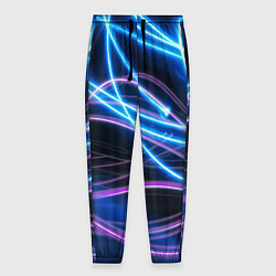 Мужские брюки Неоновая абстракция на темном
