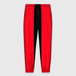 Брюки на резинке мужские Color black red line, цвет: 3D-принт