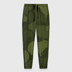 Брюки на резинке мужские Камуфляж из капибар, цвет: 3D-принт