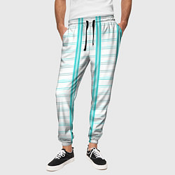 Брюки на резинке мужские Color white cage, цвет: 3D-принт — фото 2