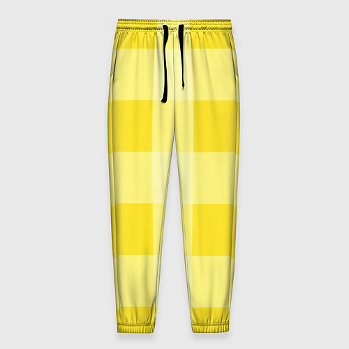 Мужские брюки Солнечный желтый тартан / 3D-принт – фото 1