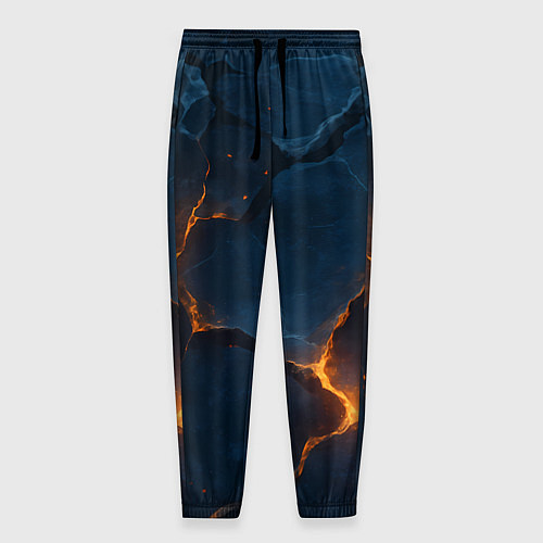 Мужские брюки Разлом плит с огнем / 3D-принт – фото 1