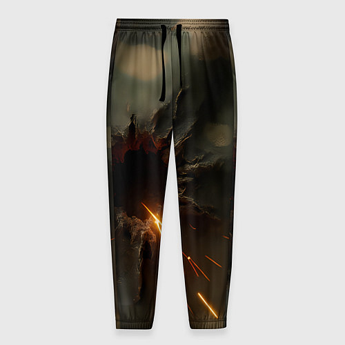 Мужские брюки Следы от пуль на камуфляже / 3D-принт – фото 1