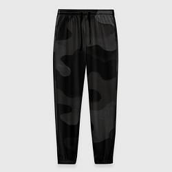 Брюки на резинке мужские Черно-серая текстура камуфляжа, цвет: 3D-принт