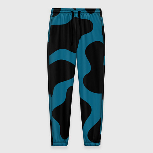 Мужские брюки Синяя коровья расцветка / 3D-принт – фото 1