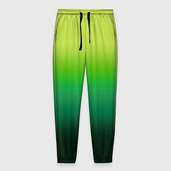 Брюки на резинке мужские Градиент укропное зеленое омбре, цвет: 3D-принт