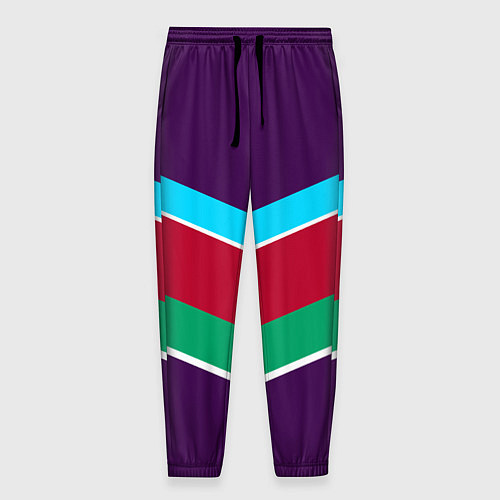 Мужские брюки Фиолетовый с полосами / 3D-принт – фото 1