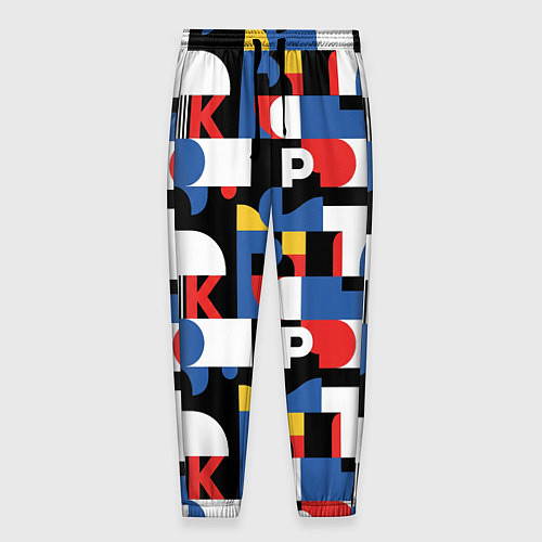 Мужские брюки Геометрия букв / 3D-принт – фото 1