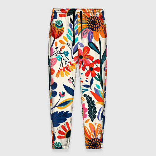 Мужские брюки Простые цветы / 3D-принт – фото 1
