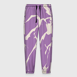 Брюки на резинке мужские Разломы на лиловом, цвет: 3D-принт