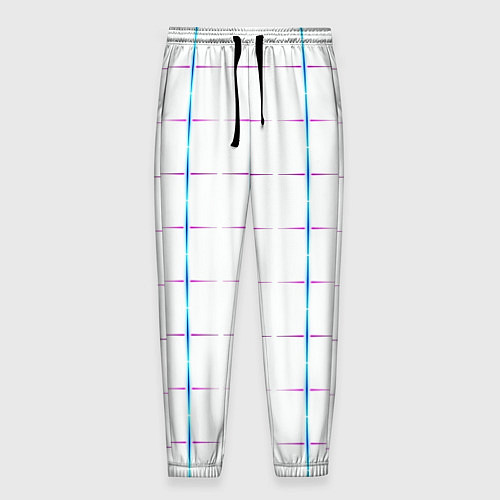 Мужские брюки Color white blue stripes / 3D-принт – фото 1