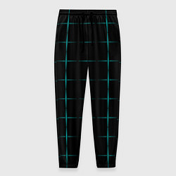 Брюки на резинке мужские Color black blue crosses, цвет: 3D-принт