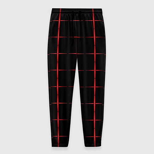 Мужские брюки Color black red crosses / 3D-принт – фото 1