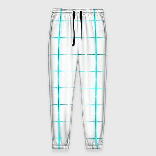Мужские брюки Color white light blue crosses / 3D-принт – фото 1