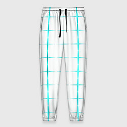 Брюки на резинке мужские Color white light blue crosses, цвет: 3D-принт