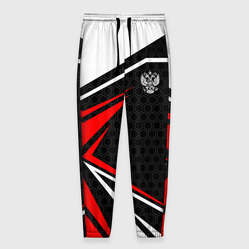Мужские брюки Герб России - красный спортивный / 3D-принт – фото 1
