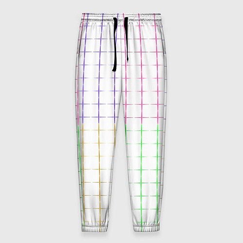 Мужские брюки Color white multicolored stripes / 3D-принт – фото 1
