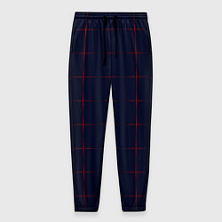 Брюки на резинке мужские Color dark blue red crosses, цвет: 3D-принт
