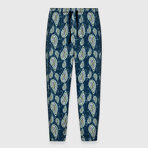 Мужские брюки Абстрактные капли узор сине-зелёный / 3D-принт – фото 1