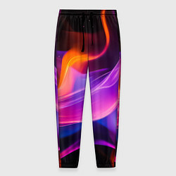 Брюки на резинке мужские Разноцветный неоновый огонь, цвет: 3D-принт
