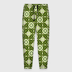 Мужские брюки Текстура из ромбов зеленая