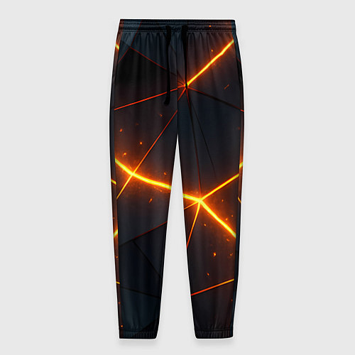 Мужские брюки Оранжевые геометрические лучи / 3D-принт – фото 1
