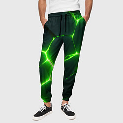 Брюки на резинке мужские Кислотный зеленый разлом, цвет: 3D-принт — фото 2