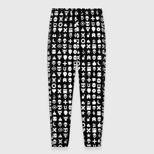 Мужские брюки Любовь смерть и роботы, глитч символ паттерн / 3D-принт – фото 1