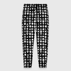 Брюки на резинке мужские Любовь смерть и роботы, глитч символ паттерн, цвет: 3D-принт