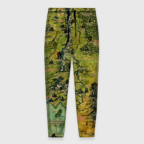 Мужские брюки Властелин колец карта цветная / 3D-принт – фото 1