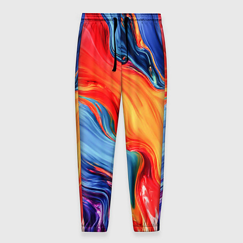 Мужские брюки Красно-синие масляные краски смешение абстракция / 3D-принт – фото 1